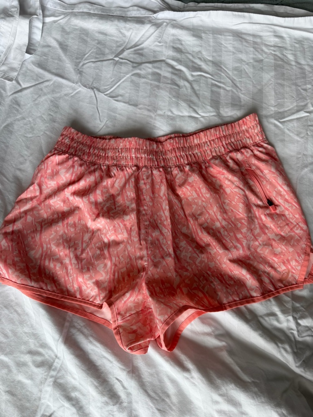 Asics Coral Pink Printed Athletic Shorts